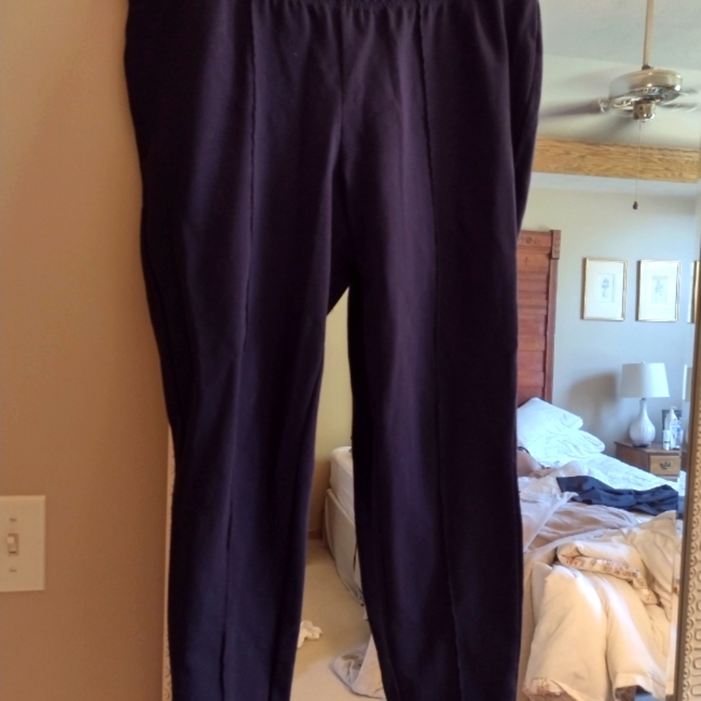 Navy blue ribbed pants